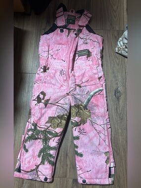 Schmidt Pink Camo Kids Snow Overalls